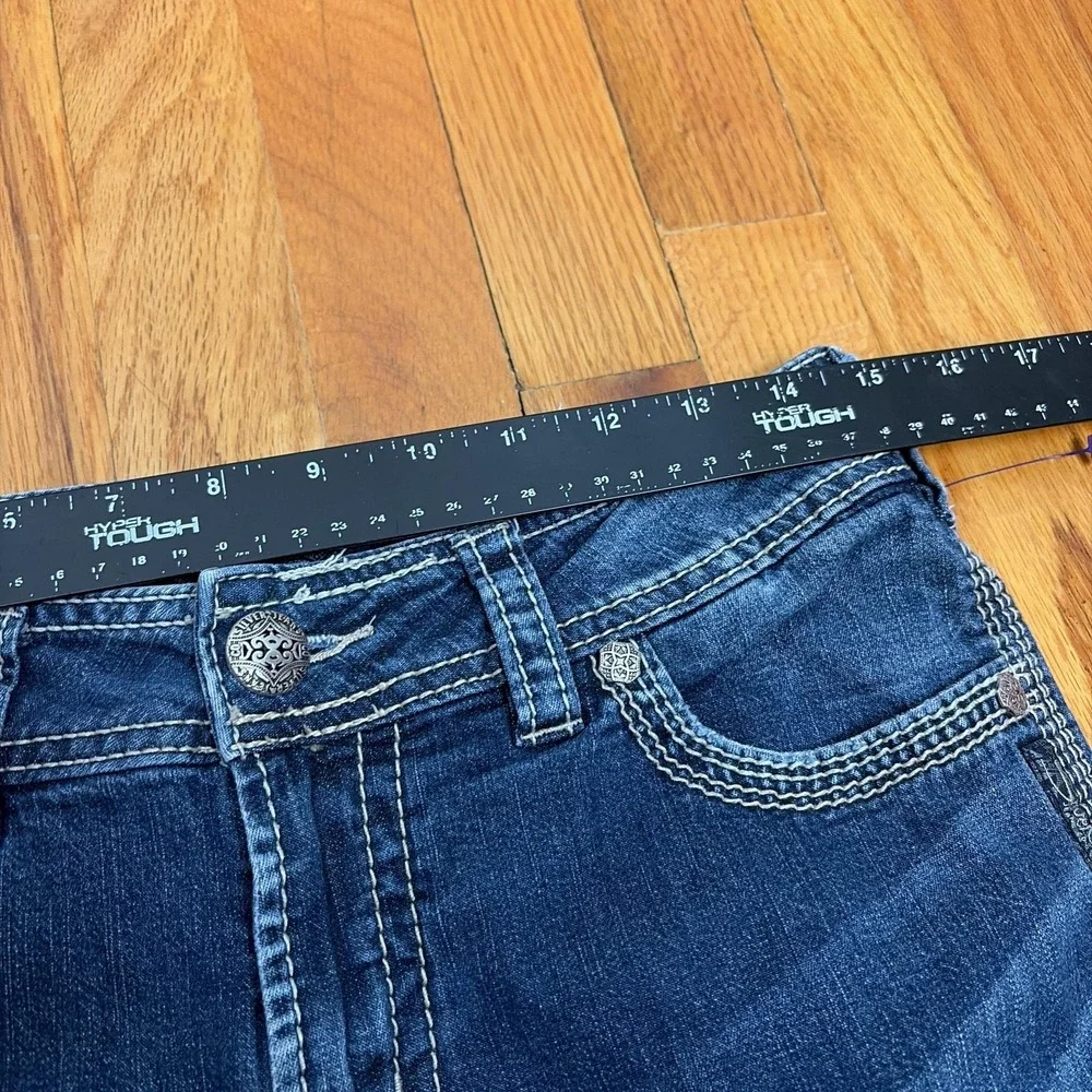Silver Jeans Co Suki Surplus Capri Jeans Womens‎ 30 Medium Wash Blue Embroidered - Picture 5 of 8